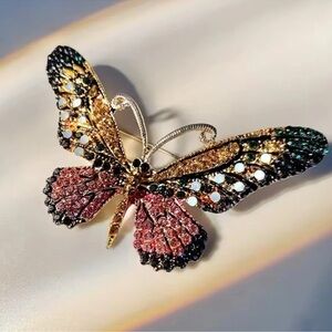 Betsey Johnson Butterfly Crystal Brooch